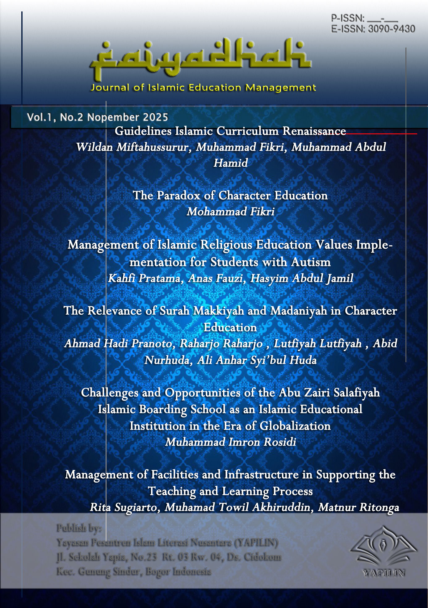 					View Vol. 1 No. 2 (2025): Faiyadhah
				